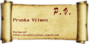 Pruska Vilmos névjegykártya